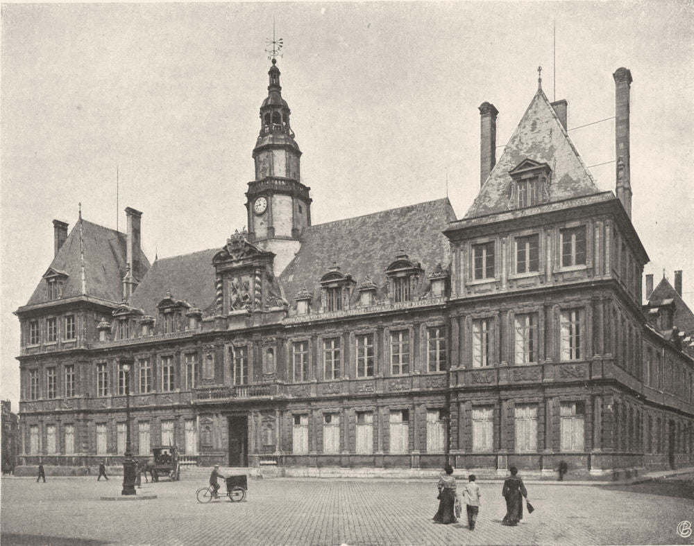 MARNE. Reims- Hôtel de ville 1906 old antique vintage print picture
